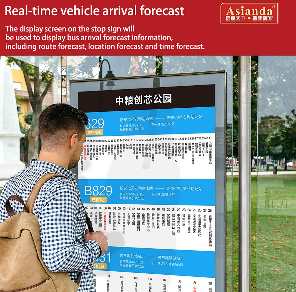 Application prospects of Asianda bus station information kiosk